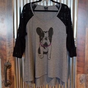 Torrid french bulldog top 2x